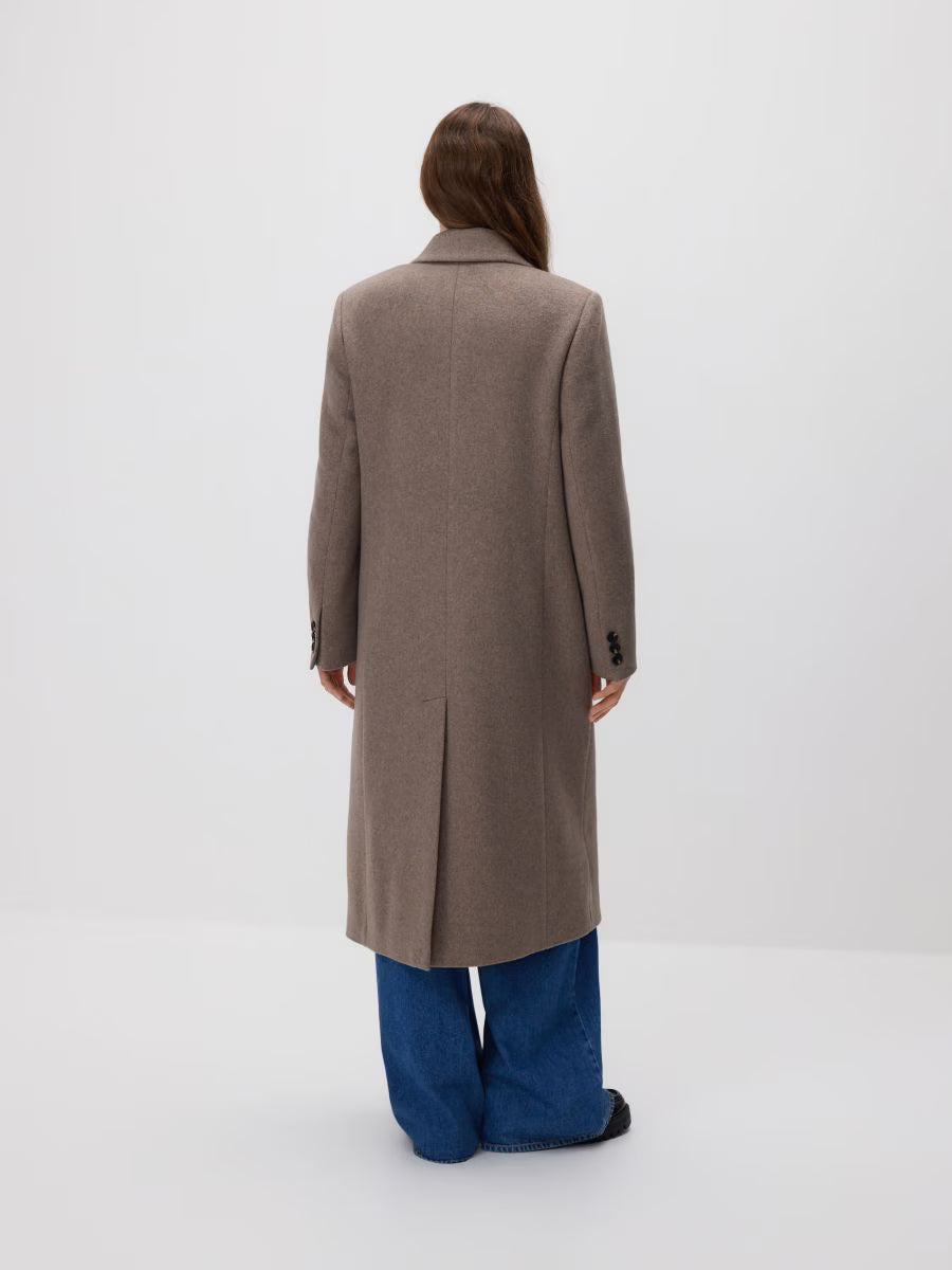 Mantel in Taupe mit Wollanteil