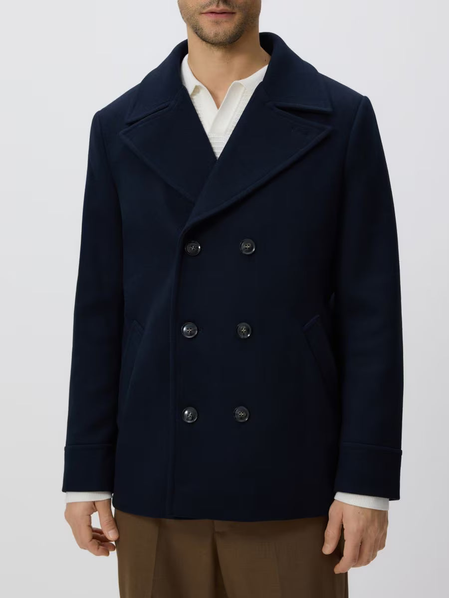 Mantel aus Wollgemisch in Marineblau für Herren