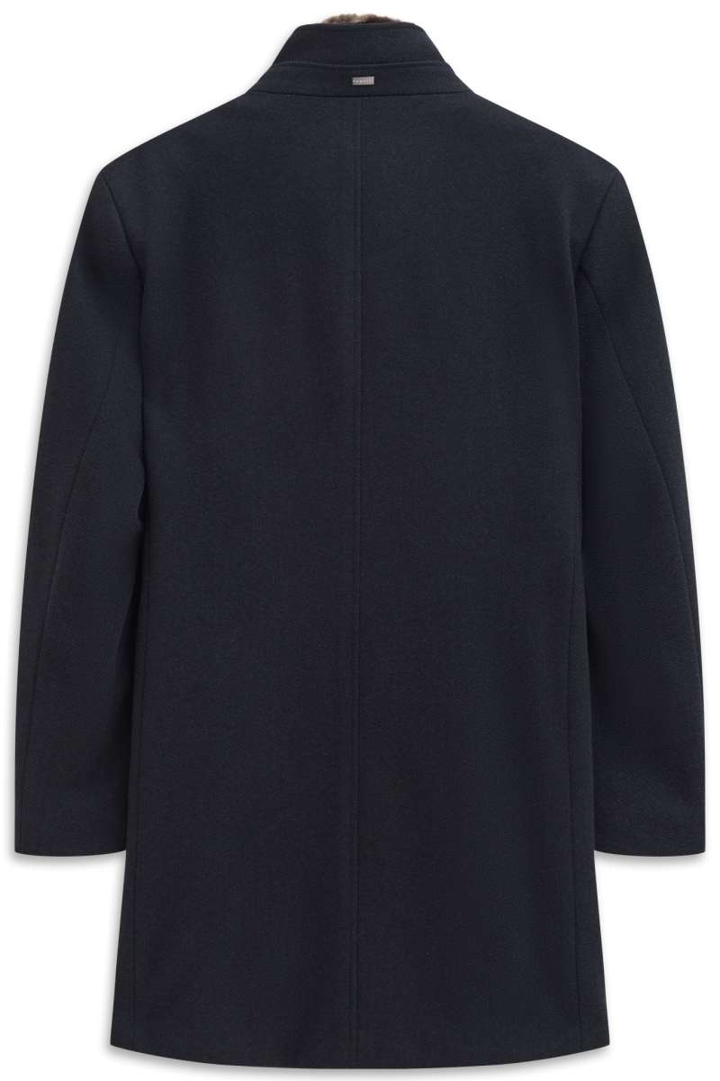Edler Herrenmantel in marineblau aus Wolle
